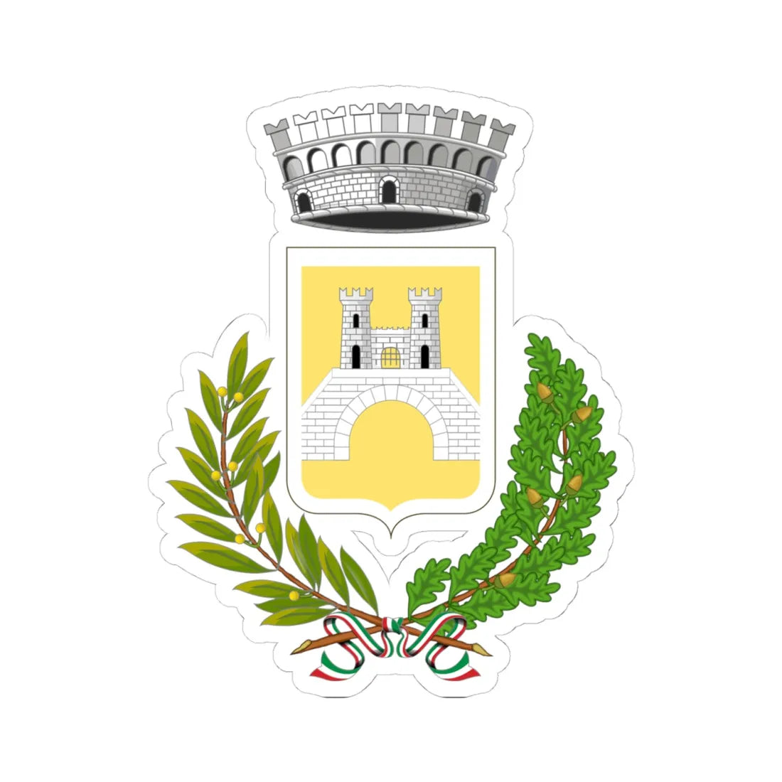 Etroubles-Stemma (Italy) (Coat of Arms) STICKER Vinyl Kiss-Cut Decal 4 Inch White - The Sticker Space