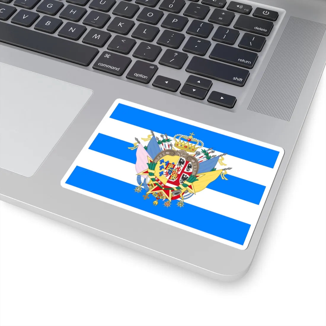 Etrurian Kingdom and War Flag with Great Royal Coat of Arms (Italy) STICKER Vinyl Kiss-Cut Decal - The Sticker Space