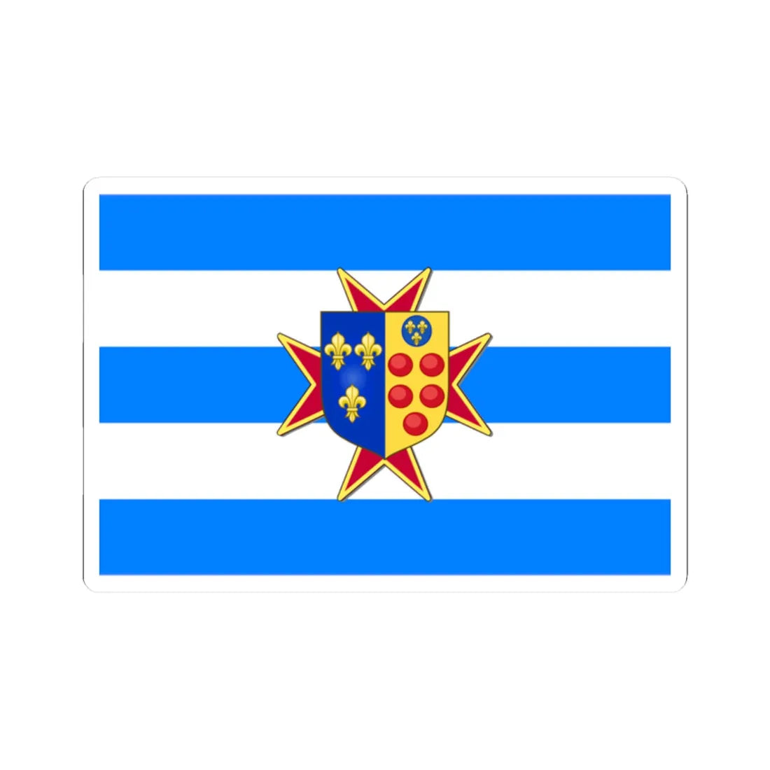 Etrurian Kingdom and War Flag with lesser coat of arms (Italy) STICKER Vinyl Kiss-Cut Decal 2 Inch White - The Sticker Space