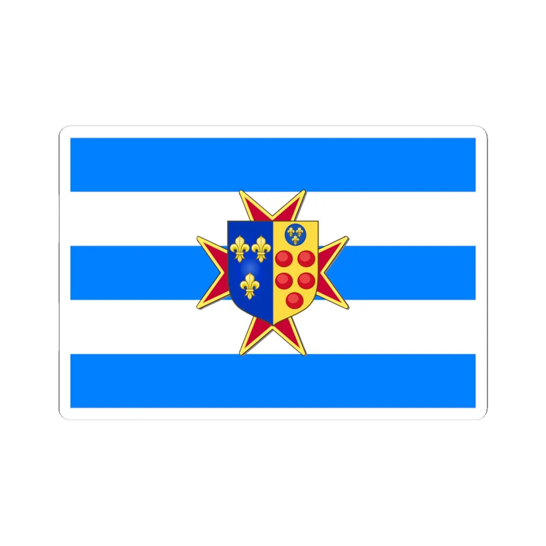 Etrurian Kingdom and War Flag with lesser coat of arms (Italy) STICKER Vinyl Kiss-Cut Decal 4 Inch White - The Sticker Space