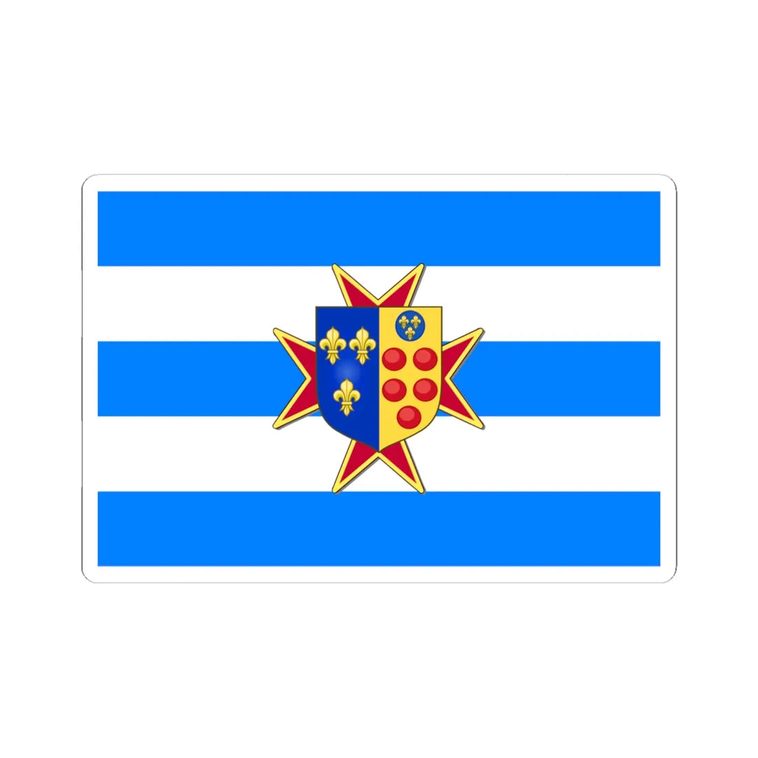 Etrurian Kingdom and War Flag with lesser coat of arms (Italy) STICKER Vinyl Kiss-Cut Decal 6 Inch White - The Sticker Space