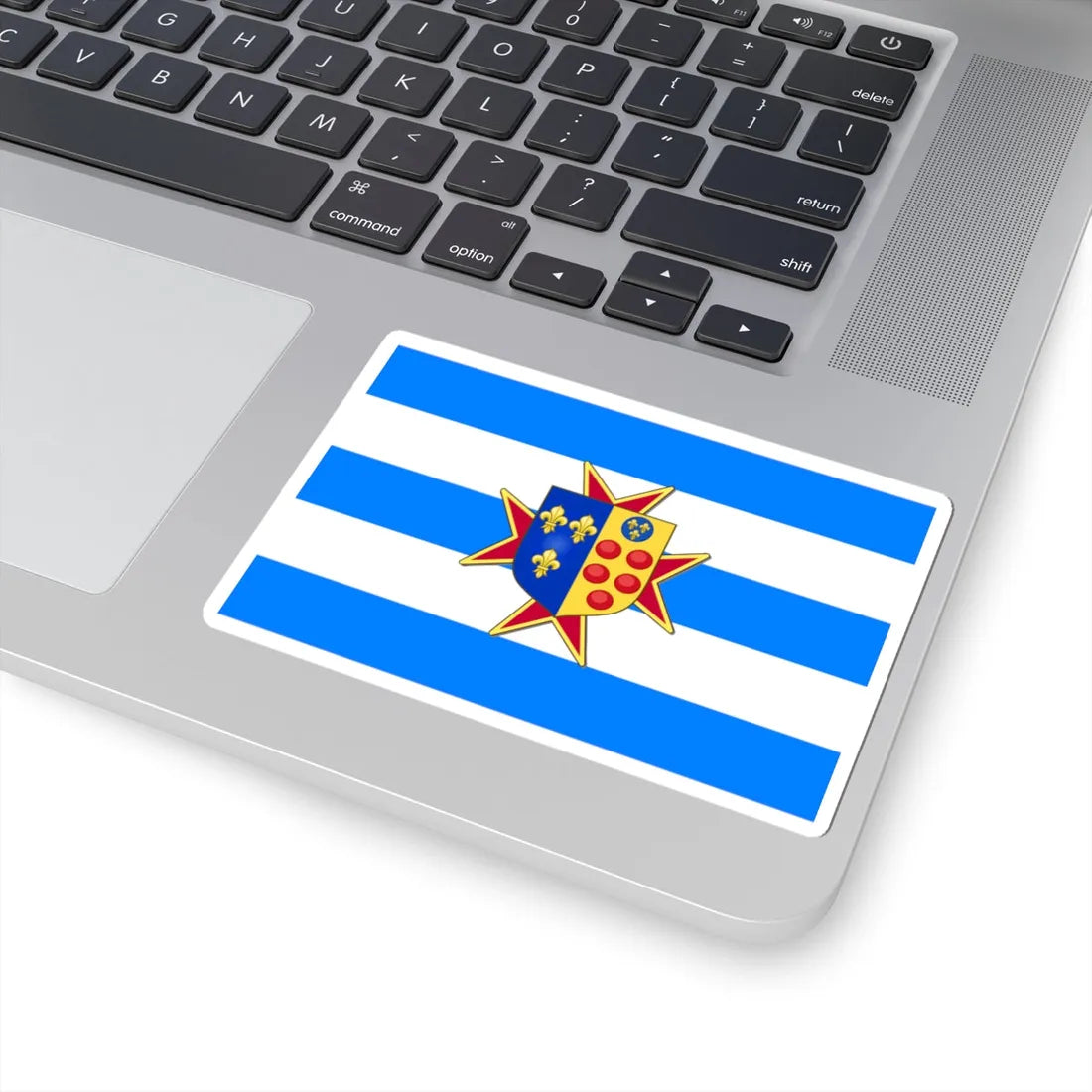 Etrurian Kingdom and War Flag with lesser coat of arms (Italy) STICKER Vinyl Kiss-Cut Decal - The Sticker Space