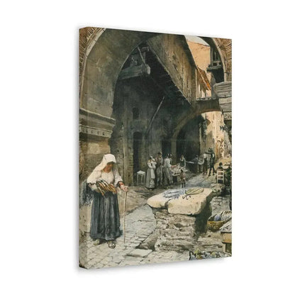 Ettore Roesler Franz (1845-1907) Il Portico d'Ottavia guardando a sinistra, 1887 - Canvas Wall Art - The Sticker Space