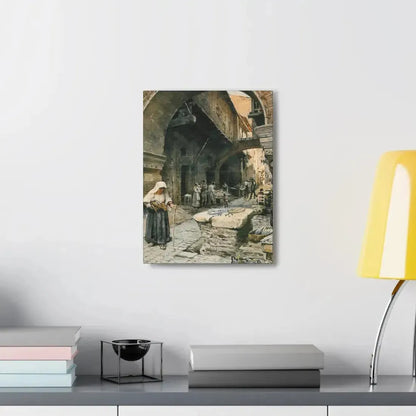 Ettore Roesler Franz (1845-1907) Il Portico d'Ottavia guardando a sinistra, 1887 - Canvas Wall Art - The Sticker Space