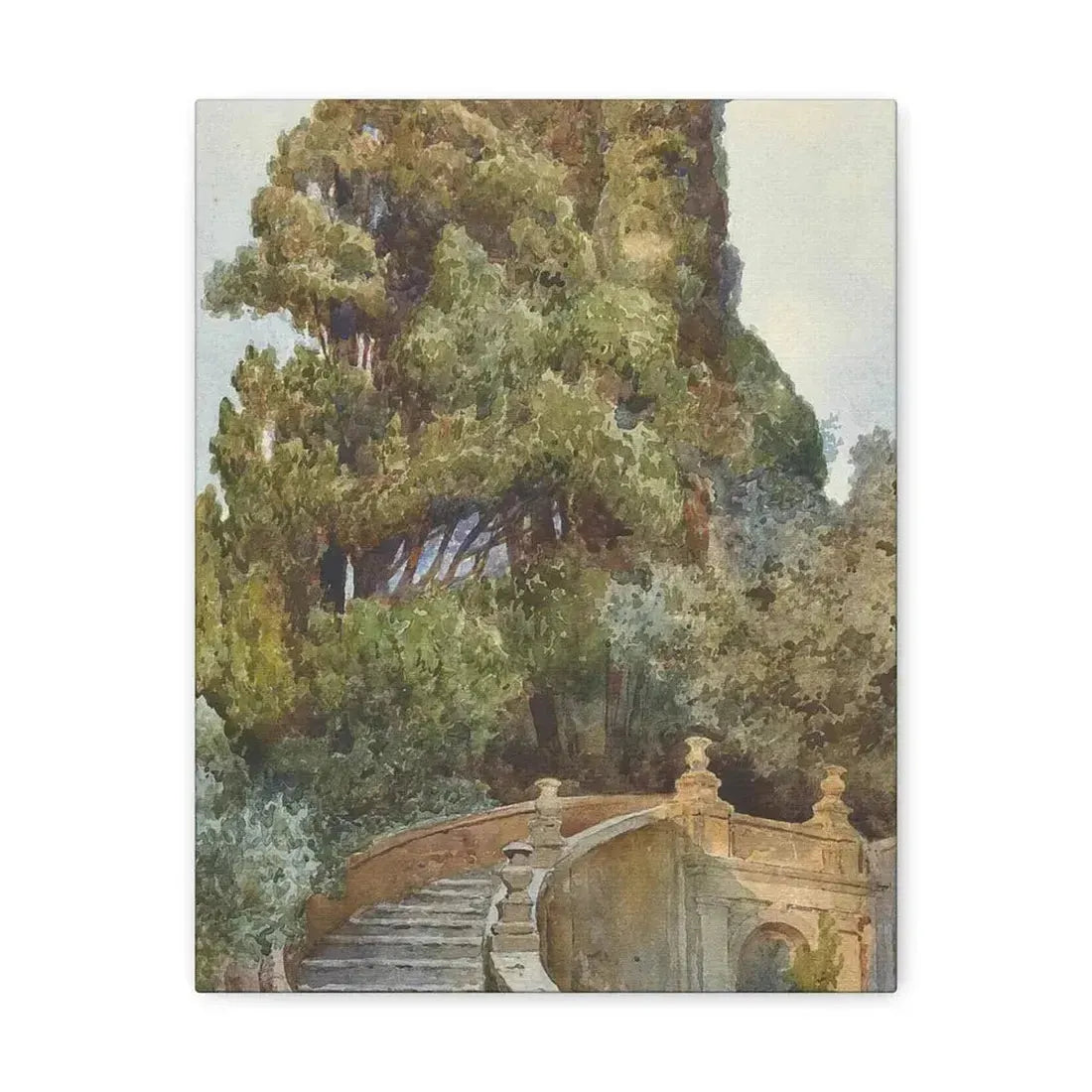 Ettore Roesler Franz (1845-1907) The garden steps - Canvas Wall Art 11″ x 14″ 1.25" - The Sticker Space