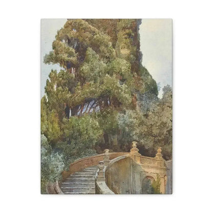 Ettore Roesler Franz (1845-1907) The garden steps - Canvas Wall Art 12″ x 16″ 1.25" - The Sticker Space