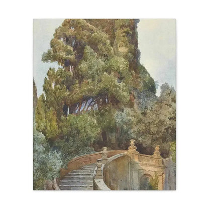 Ettore Roesler Franz (1845-1907) The garden steps - Canvas Wall Art 20″ x 24″ 1.25" - The Sticker Space