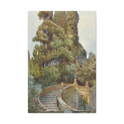 Ettore Roesler Franz (1845-1907) The garden steps - Canvas Wall Art 20″ x 30″ 1.25" - The Sticker Space