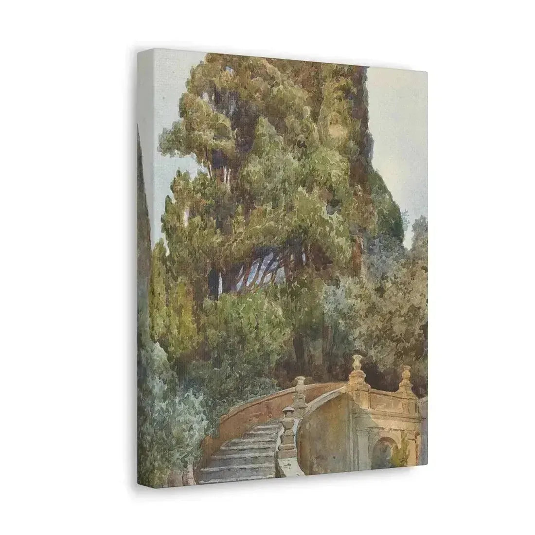 Ettore Roesler Franz (1845-1907) The garden steps - Canvas Wall Art - The Sticker Space