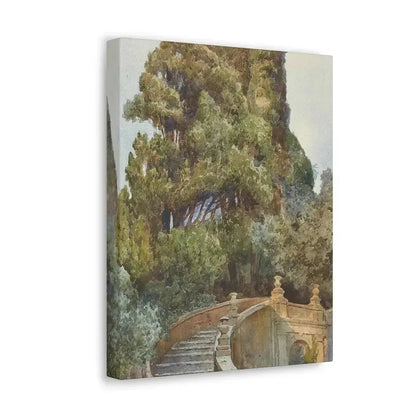 Ettore Roesler Franz (1845-1907) The garden steps - Canvas Wall Art - The Sticker Space