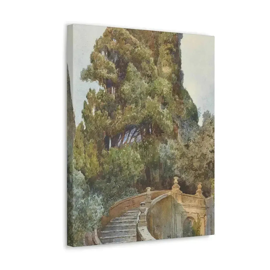 Ettore Roesler Franz (1845-1907) The garden steps - Canvas Wall Art - The Sticker Space