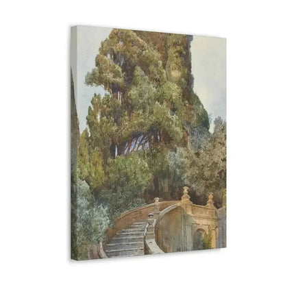 Ettore Roesler Franz (1845-1907) The garden steps - Canvas Wall Art - The Sticker Space