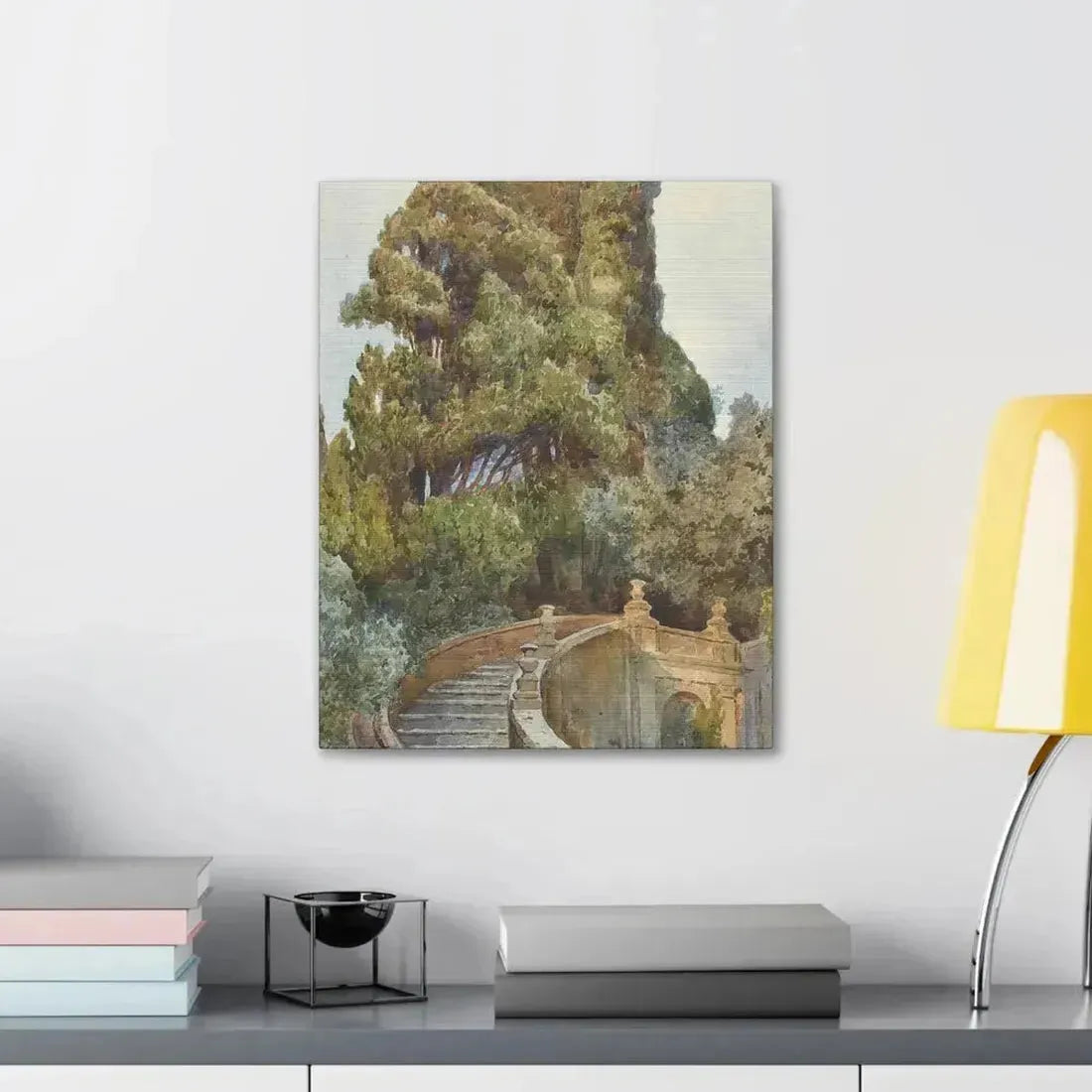 Ettore Roesler Franz (1845-1907) The garden steps - Canvas Wall Art - The Sticker Space