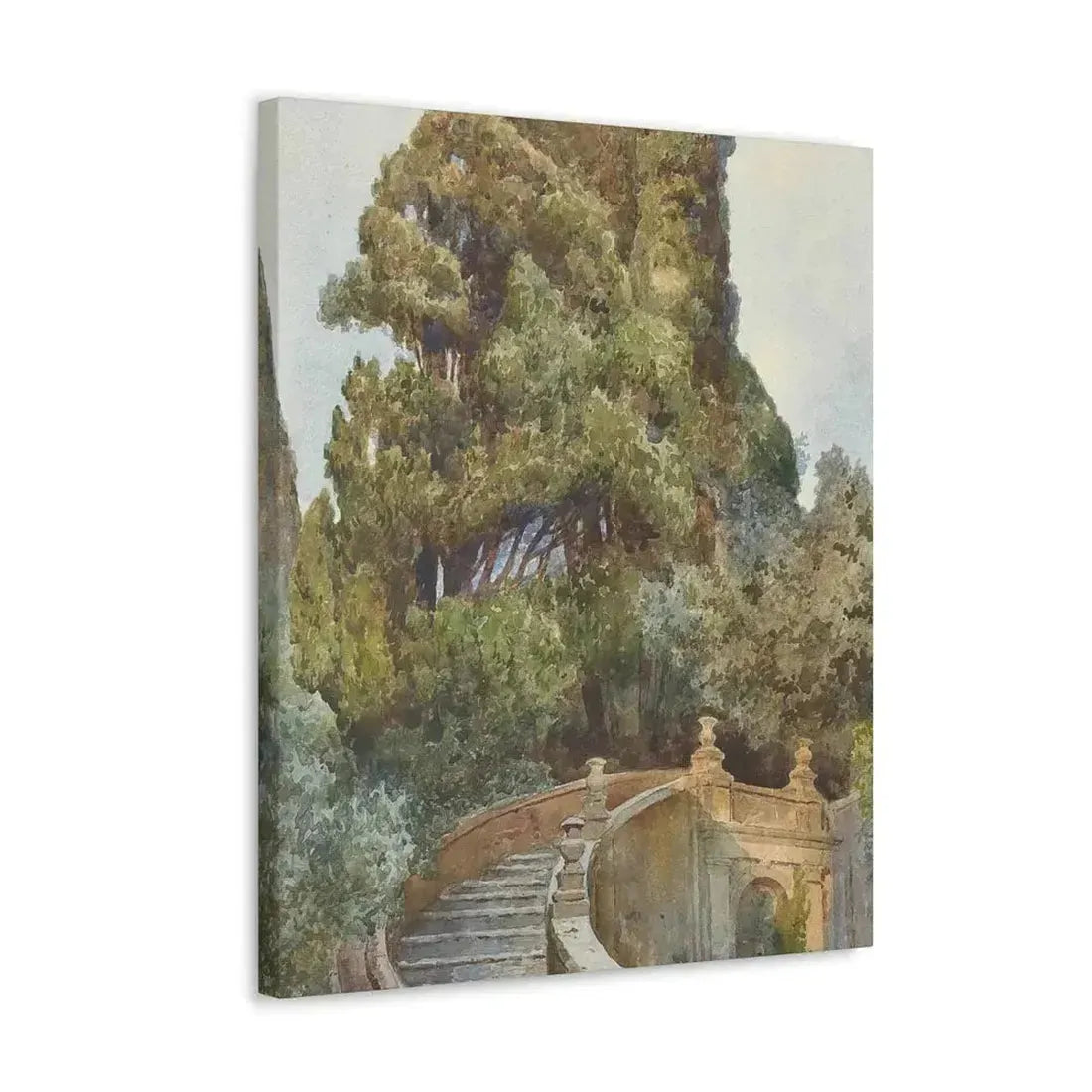 Ettore Roesler Franz (1845-1907) The garden steps - Canvas Wall Art - The Sticker Space