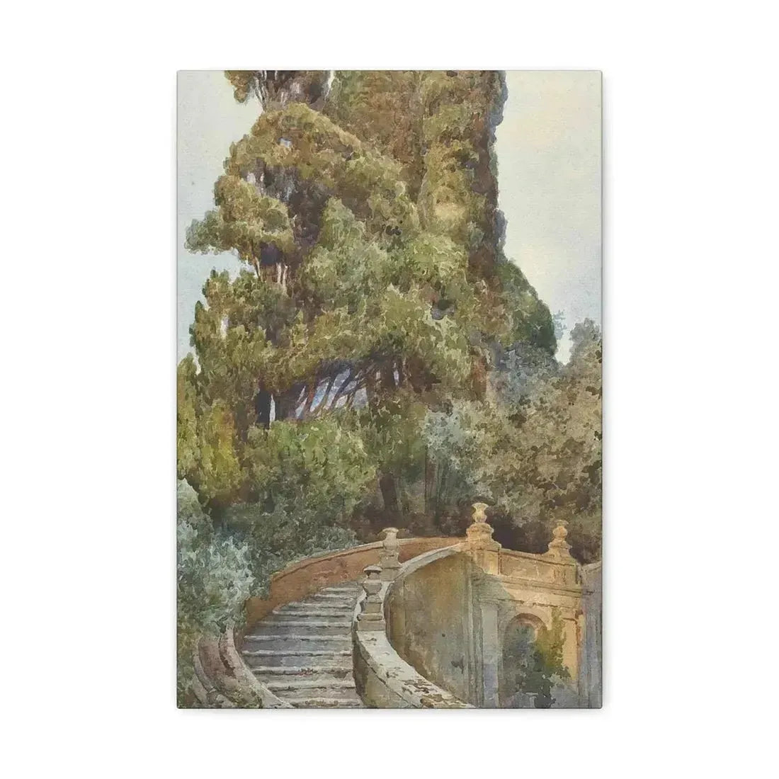 Ettore Roesler Franz (1845-1907) The garden steps - Canvas Wall Art - The Sticker Space