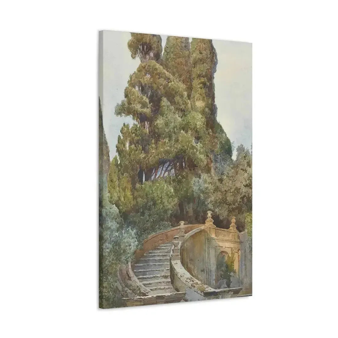 Ettore Roesler Franz (1845-1907) The garden steps - Canvas Wall Art - The Sticker Space