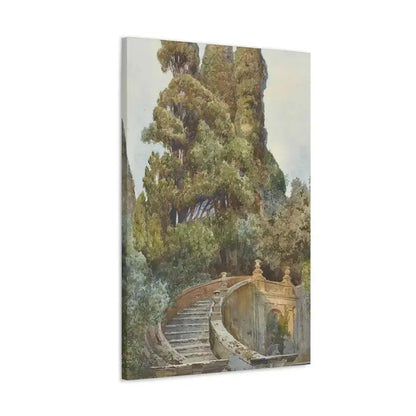 Ettore Roesler Franz (1845-1907) The garden steps - Canvas Wall Art - The Sticker Space
