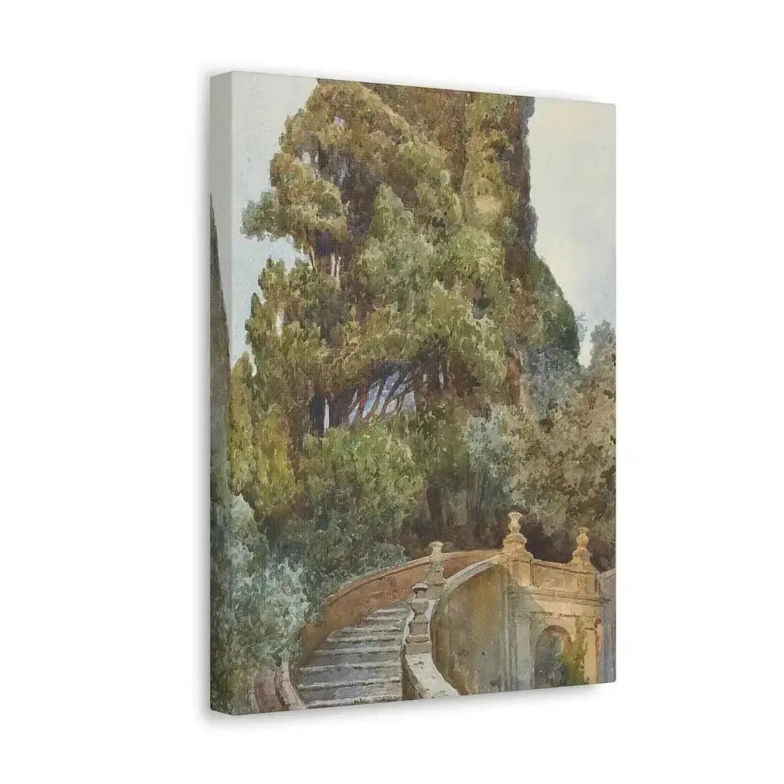 Ettore Roesler Franz (1845-1907) The garden steps - Canvas Wall Art - The Sticker Space