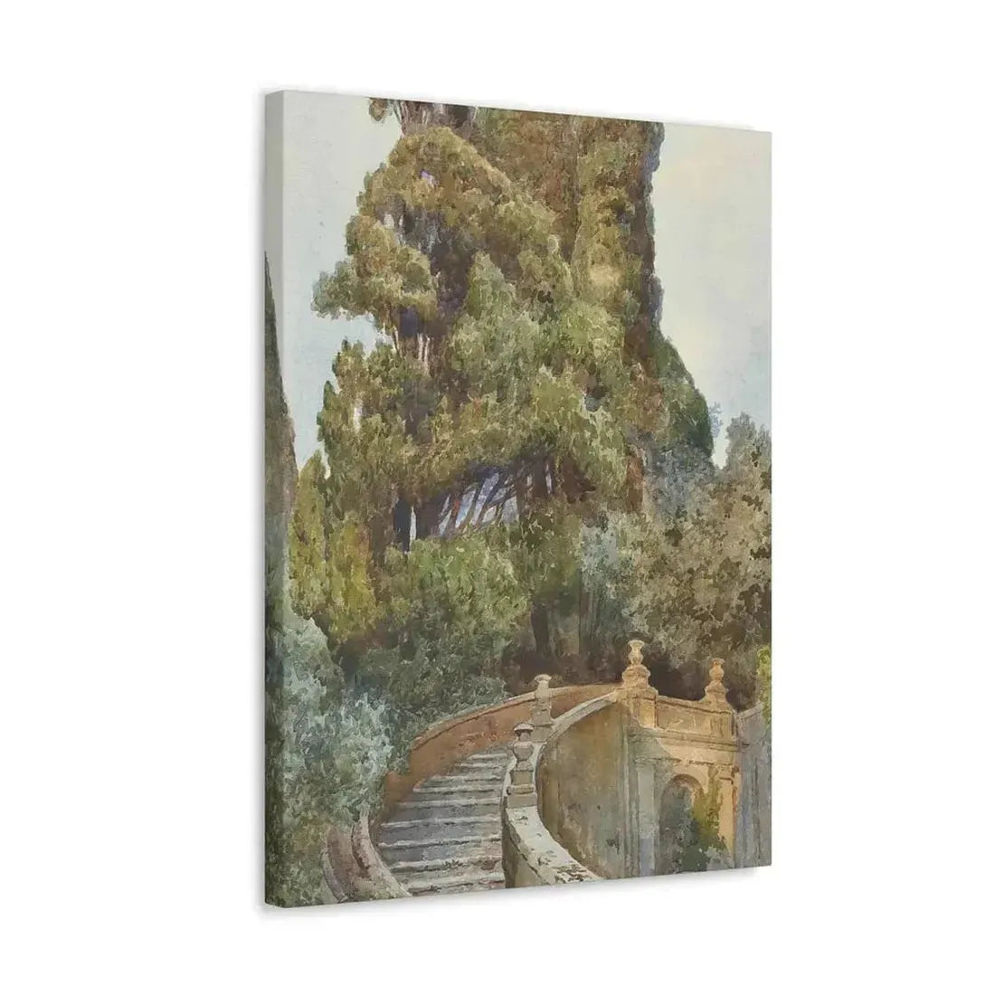 Ettore Roesler Franz (1845-1907) The garden steps - Canvas Wall Art - The Sticker Space