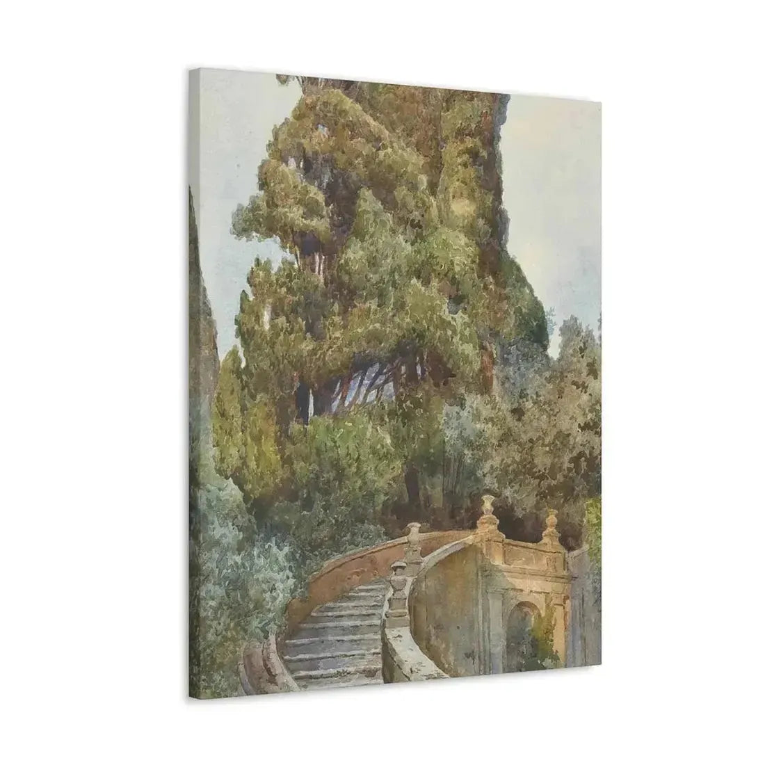 Ettore Roesler Franz (1845-1907) The garden steps - Canvas Wall Art - The Sticker Space