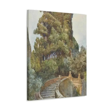 Ettore Roesler Franz (1845-1907) The garden steps - Canvas Wall Art - The Sticker Space