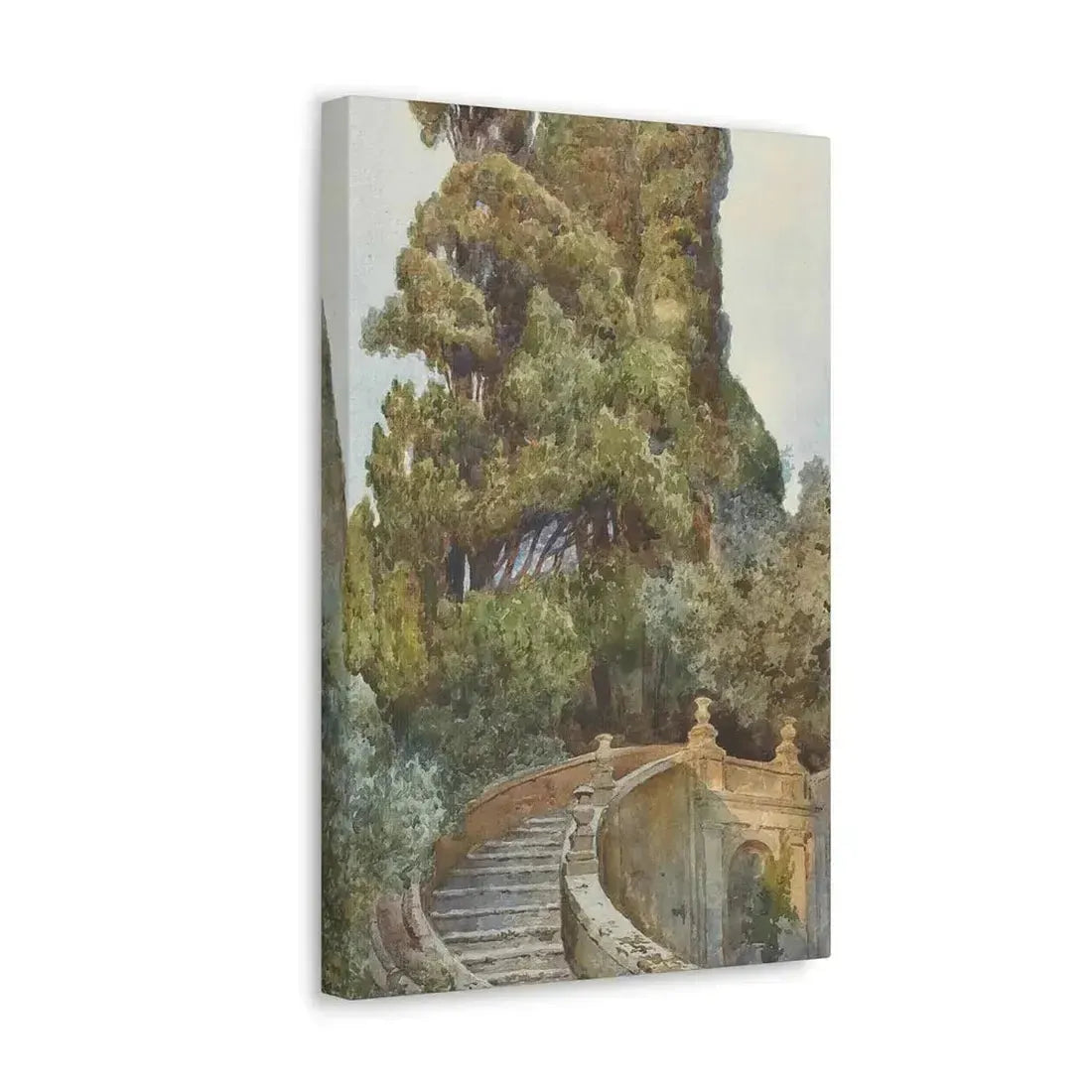 Ettore Roesler Franz (1845-1907) The garden steps - Canvas Wall Art - The Sticker Space
