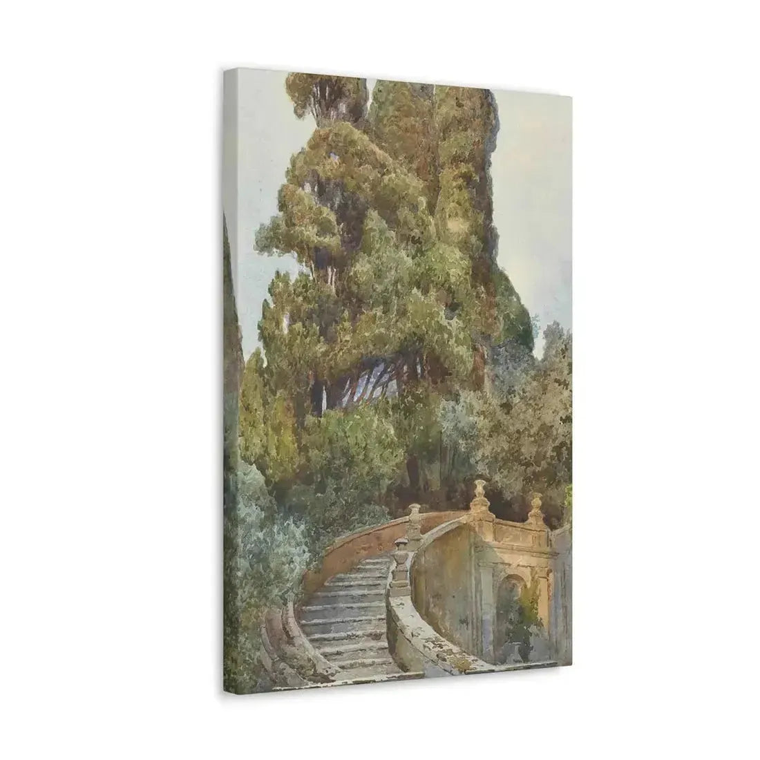 Ettore Roesler Franz (1845-1907) The garden steps - Canvas Wall Art - The Sticker Space
