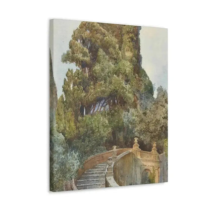 Ettore Roesler Franz (1845-1907) The garden steps - Canvas Wall Art - The Sticker Space