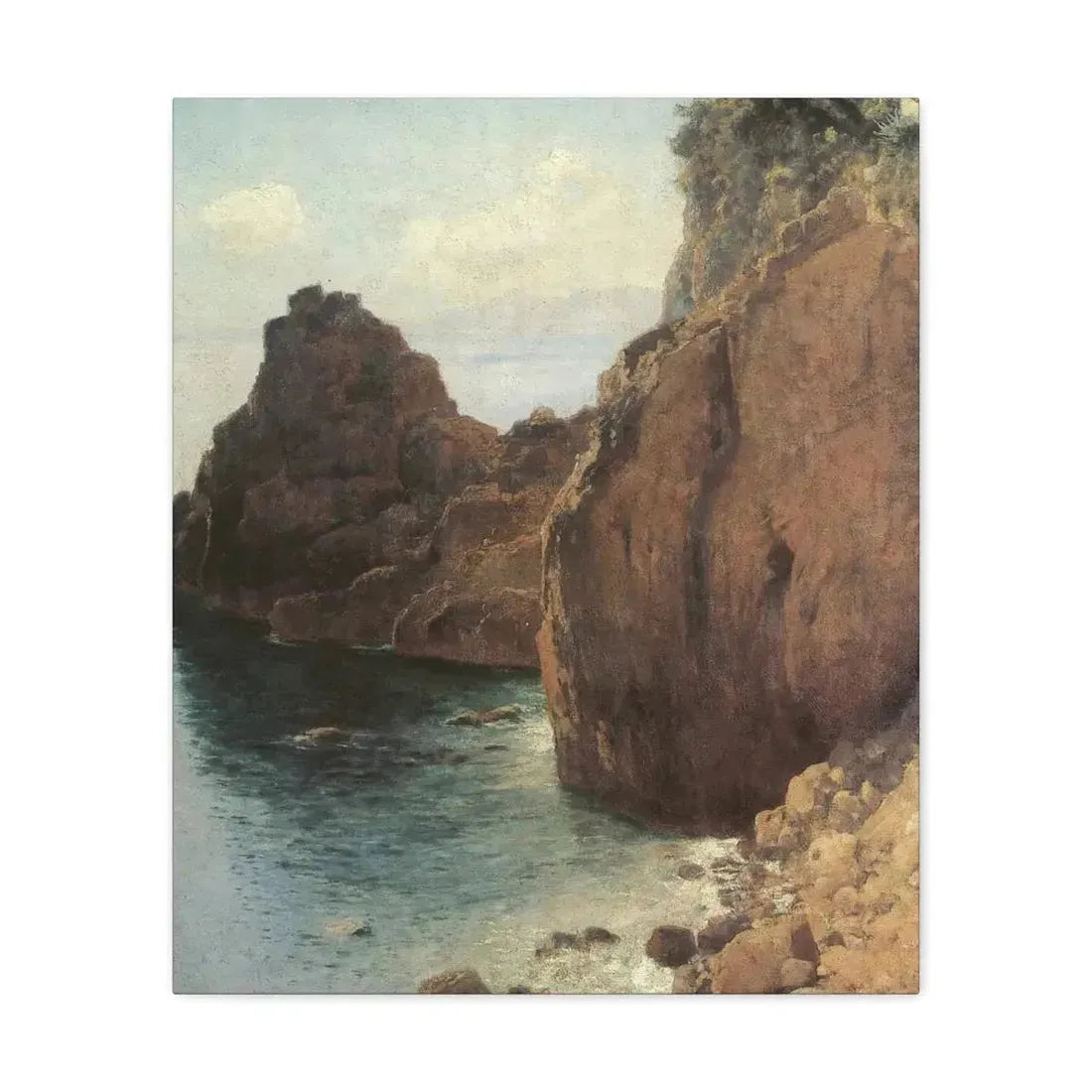 Eugen Bracht (1842-1921) Cliffs at Final-Marina 1893 - Canvas Wall Art 20″ x 24″ 1.25" - The Sticker Space