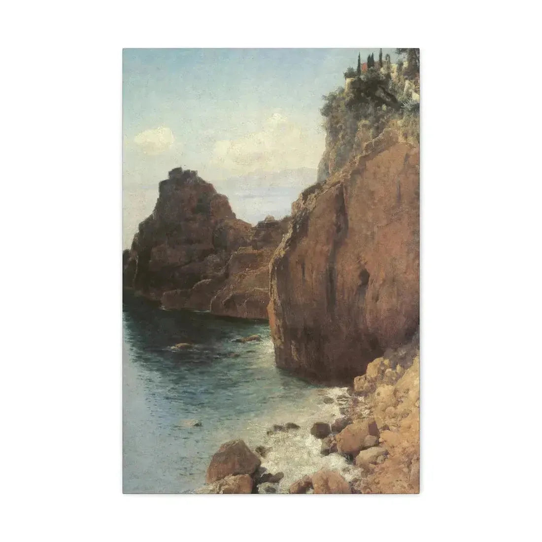 Eugen Bracht (1842-1921) Cliffs at Final-Marina 1893 - Canvas Wall Art 20″ x 30″ 1.25" - The Sticker Space