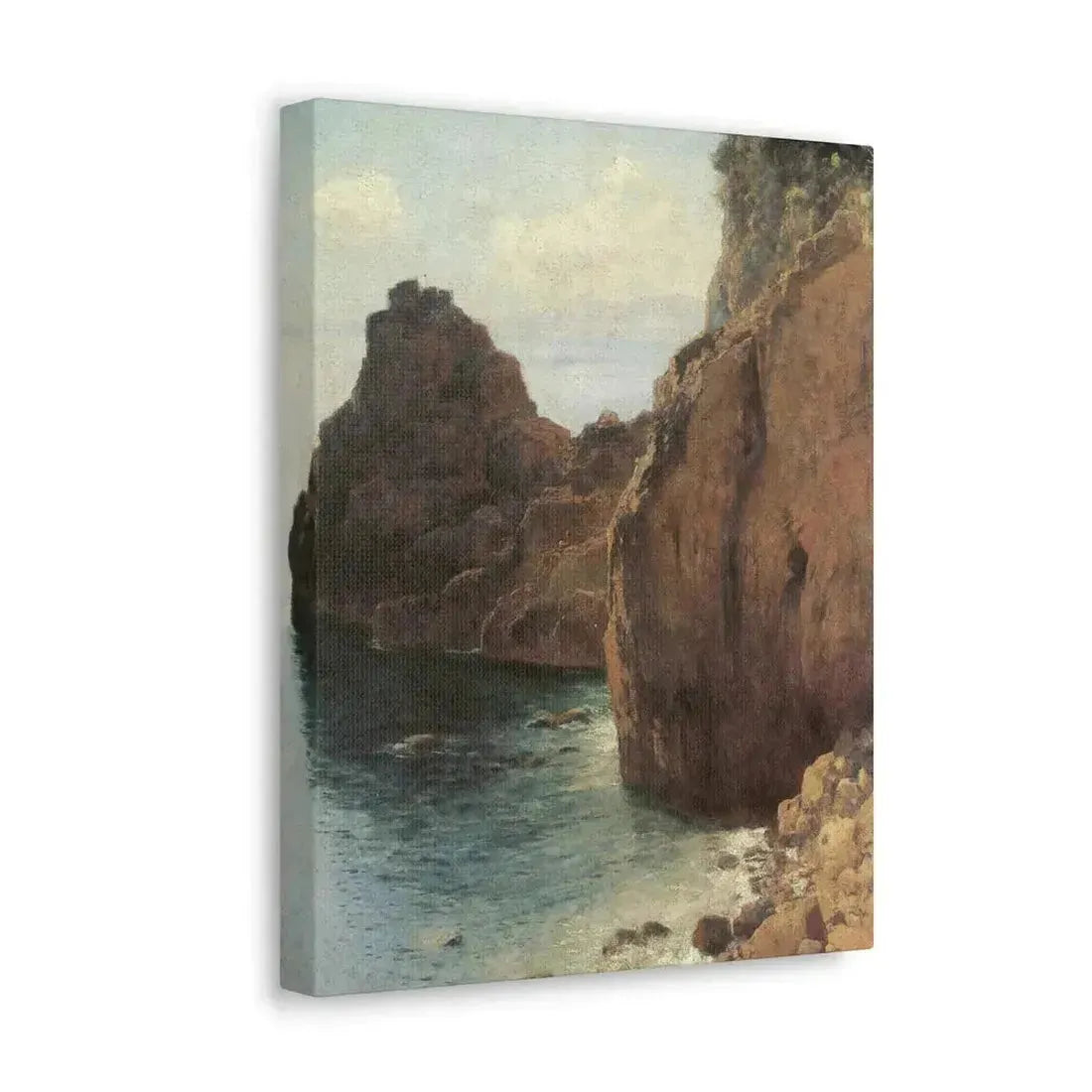 Eugen Bracht (1842-1921) Cliffs at Final-Marina 1893 - Canvas Wall Art - The Sticker Space