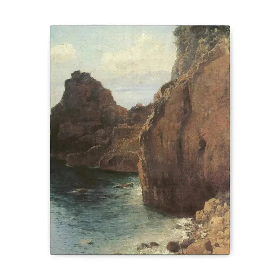 Eugen Bracht (1842-1921) Cliffs at Final-Marina 1893 - Canvas Wall Art - The Sticker Space