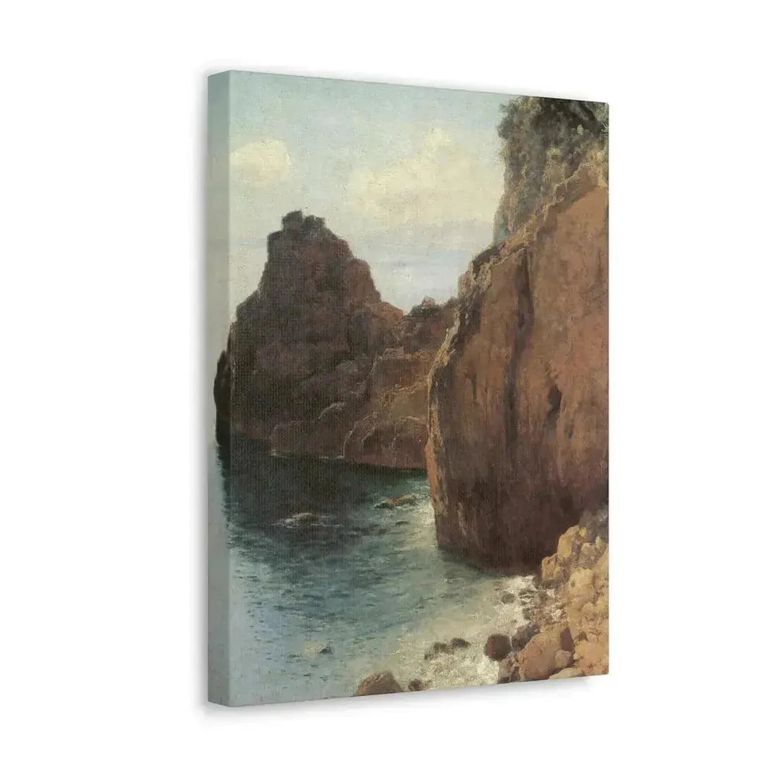 Eugen Bracht (1842-1921) Cliffs at Final-Marina 1893 - Canvas Wall Art - The Sticker Space