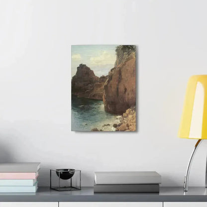 Eugen Bracht (1842-1921) Cliffs at Final-Marina 1893 - Canvas Wall Art - The Sticker Space