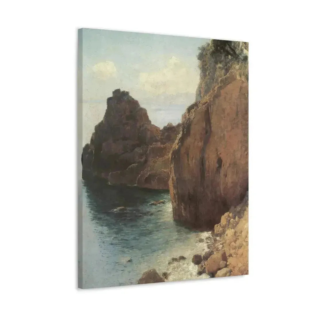 Eugen Bracht (1842-1921) Cliffs at Final-Marina 1893 - Canvas Wall Art - The Sticker Space