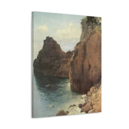 Eugen Bracht (1842-1921) Cliffs at Final-Marina 1893 - Canvas Wall Art - The Sticker Space