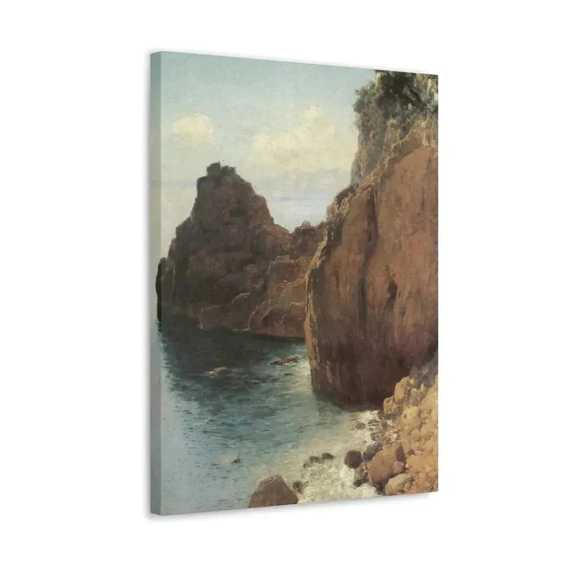 Eugen Bracht (1842-1921) Cliffs at Final-Marina 1893 - Canvas Wall Art - The Sticker Space