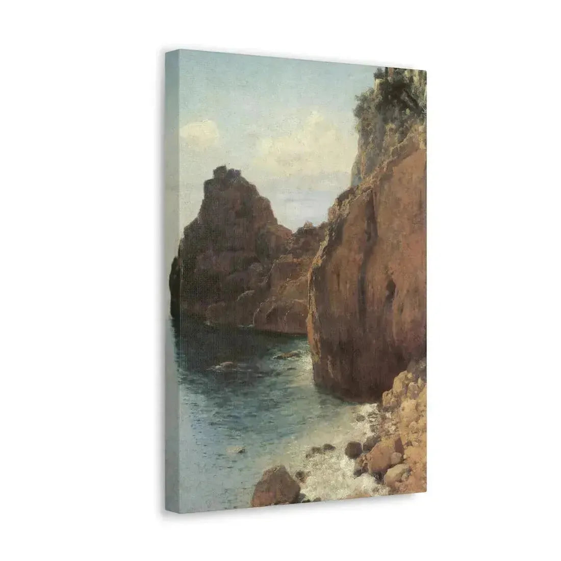 Eugen Bracht (1842-1921) Cliffs at Final-Marina 1893 - Canvas Wall Art - The Sticker Space