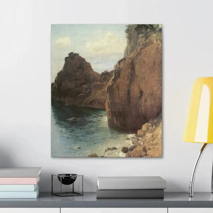 Eugen Bracht (1842-1921) Cliffs at Final-Marina 1893 - Canvas Wall Art - The Sticker Space