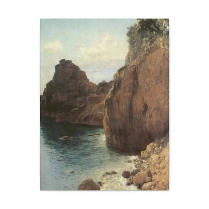 Eugen Bracht (1842-1921) Cliffs at Final-Marina 1893 - Canvas Wall Art - The Sticker Space