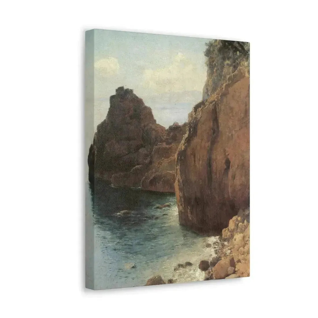 Eugen Bracht (1842-1921) Cliffs at Final-Marina 1893 - Canvas Wall Art - The Sticker Space