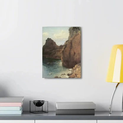 Eugen Bracht (1842-1921) Cliffs at Final-Marina 1893 - Canvas Wall Art - The Sticker Space