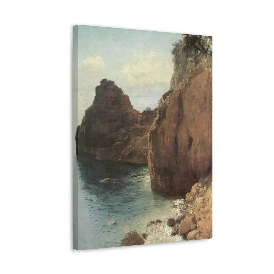 Eugen Bracht (1842-1921) Cliffs at Final-Marina 1893 - Canvas Wall Art - The Sticker Space