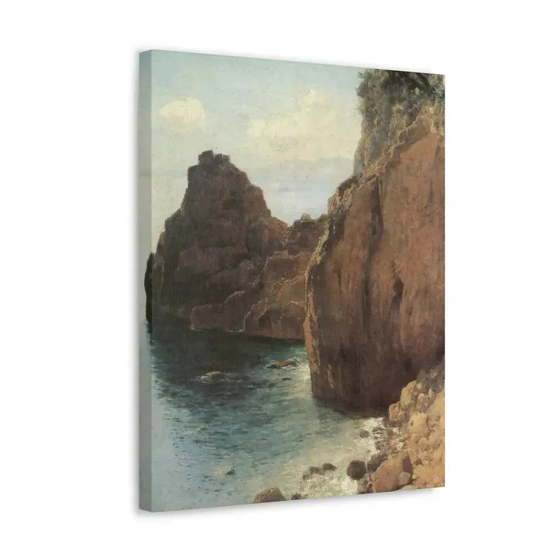 Eugen Bracht (1842-1921) Cliffs at Final-Marina 1893 - Canvas Wall Art - The Sticker Space