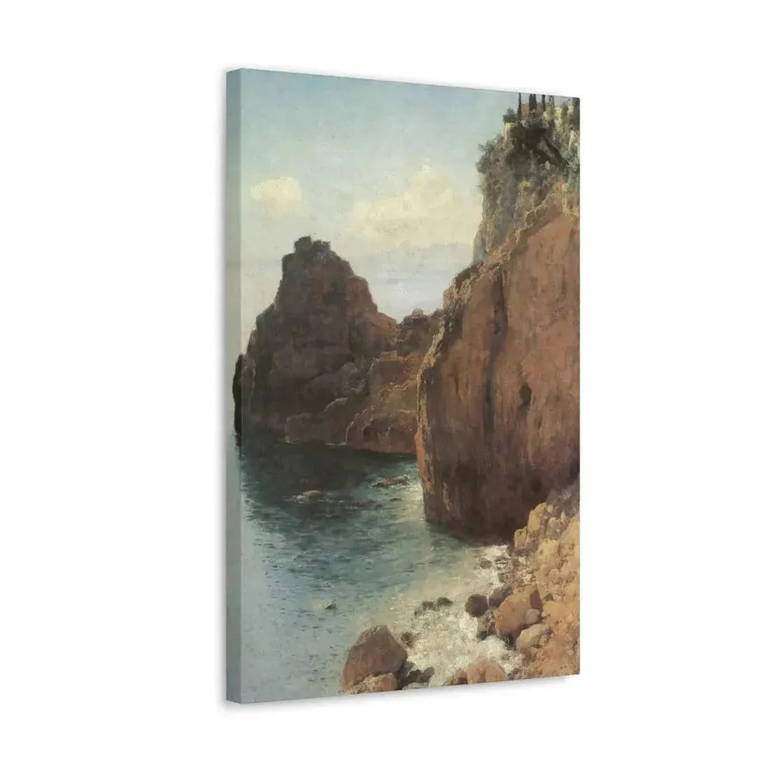 Eugen Bracht (1842-1921) Cliffs at Final-Marina 1893 - Canvas Wall Art - The Sticker Space