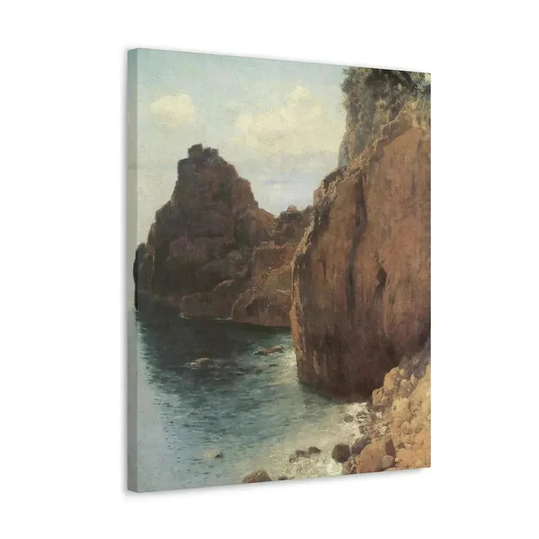 Eugen Bracht (1842-1921) Cliffs at Final-Marina 1893 - Canvas Wall Art - The Sticker Space