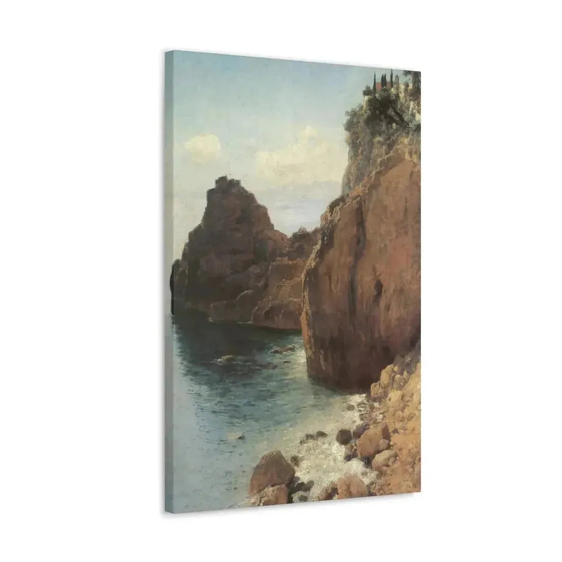 Eugen Bracht (1842-1921) Cliffs at Final-Marina 1893 - Canvas Wall Art - The Sticker Space