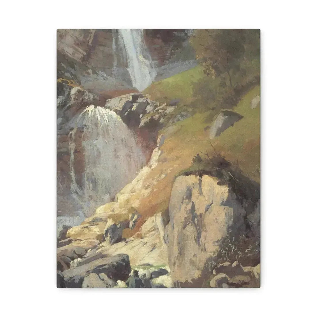 Eugen Bracht (1842-1921) Fetschbach-Fall by Linthal 1862 - Canvas Wall Art 11″ x 14″ 1.25" - The Sticker Space