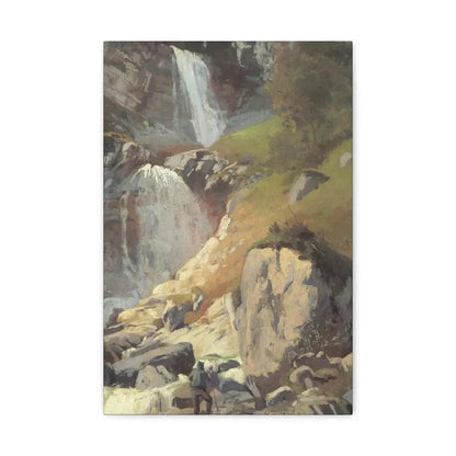 Eugen Bracht (1842-1921) Fetschbach-Fall by Linthal 1862 - Canvas Wall Art 12" x 18" 1.25" - The Sticker Space
