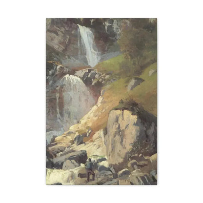 Eugen Bracht (1842-1921) Fetschbach-Fall by Linthal 1862 - Canvas Wall Art 16″ x 24″ 1.25" - The Sticker Space